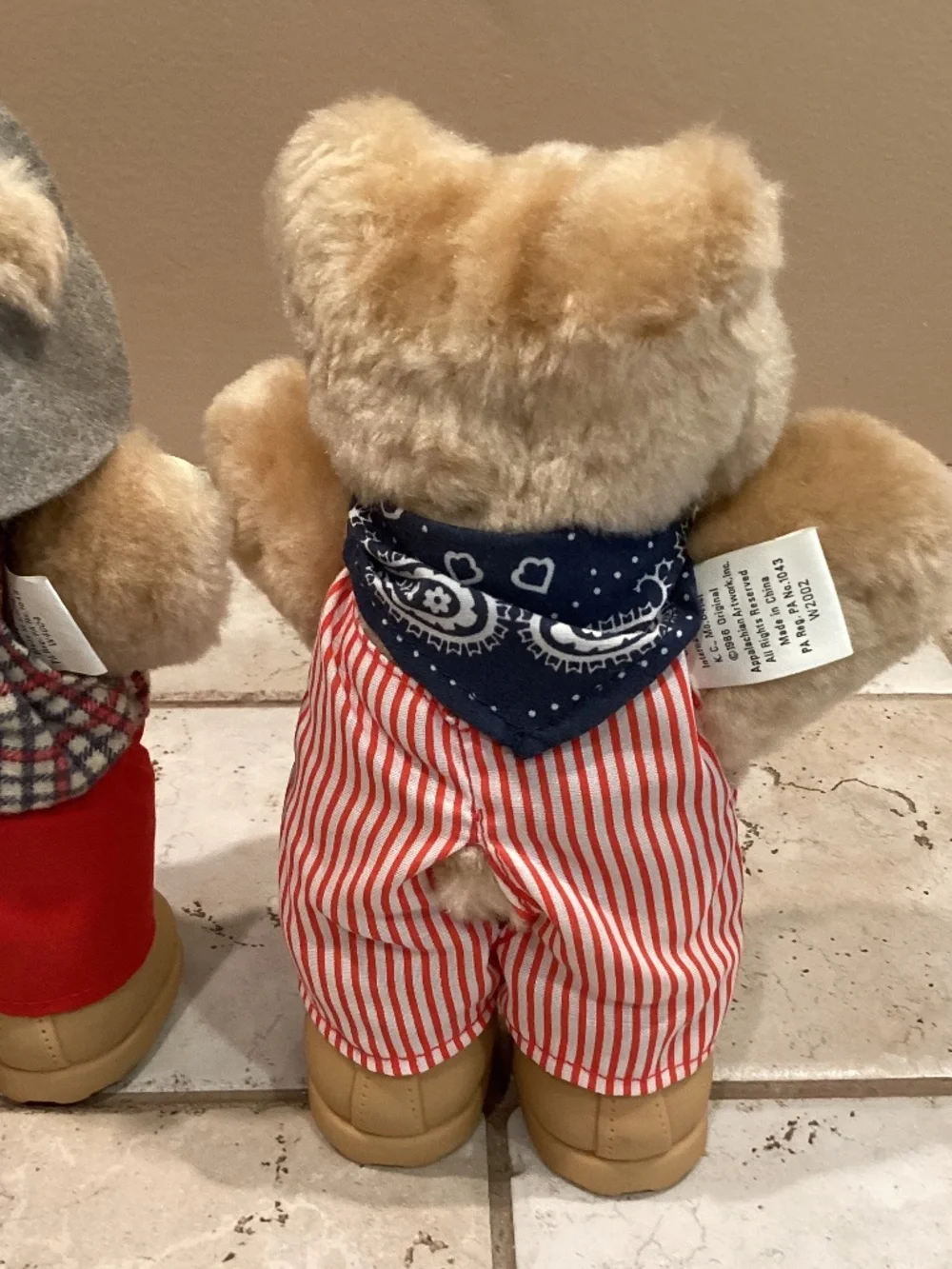 Set of 4 Vintage Wendy’s Original Furskins Collectible Teddy Bears/Plush 1986